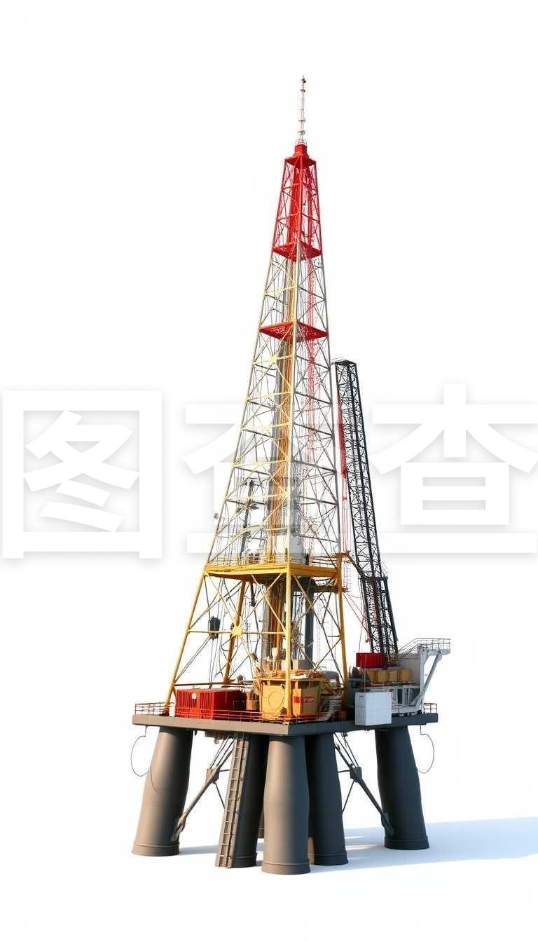 石油钻机.详细矢量图示